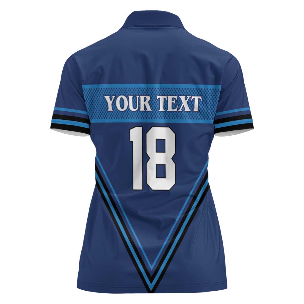 Finland Hockey Custom Women Polo Shirt Suomi Lion Ice Pride 2026 Blue Version