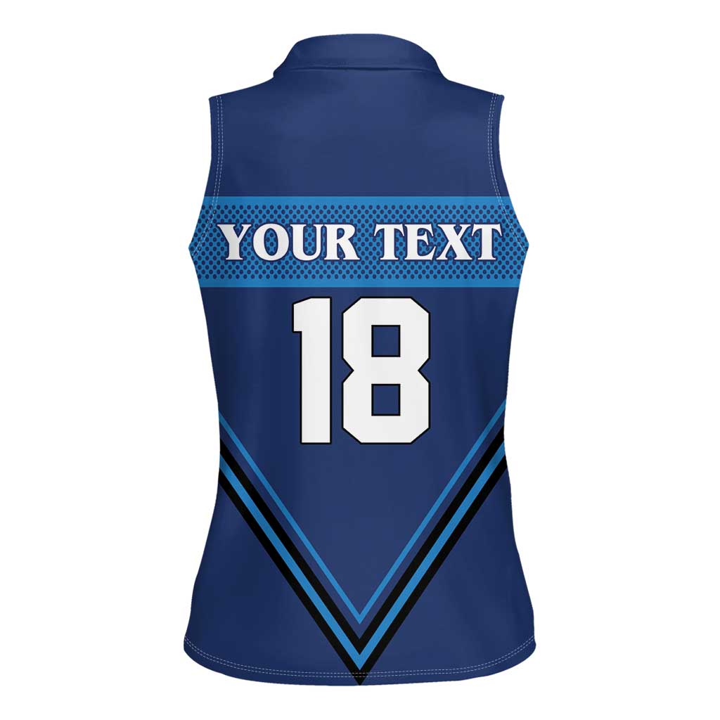 Finland Hockey Custom Women Sleeveless Polo Shirt Suomi Lion Ice Pride 2026 Blue Version