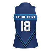 Finland Hockey Custom Women Sleeveless Polo Shirt Suomi Lion Ice Pride 2026 Blue Version