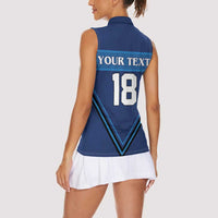 Finland Hockey Custom Women Sleeveless Polo Shirt Suomi Lion Ice Pride 2026 Blue Version