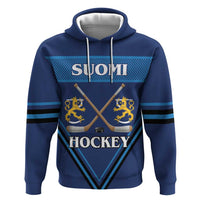 Finland Hockey Custom Zip Hoodie Suomi Lion Ice Pride 2026 Blue Version