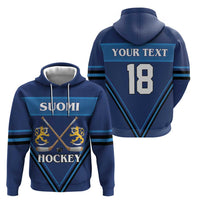 Finland Hockey Custom Zip Hoodie Suomi Lion Ice Pride 2026 Blue Version