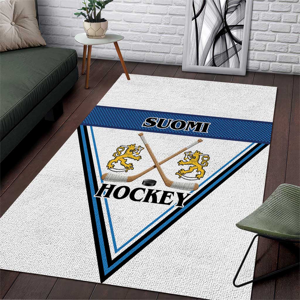 Finland Hockey Area Rug Suomi Lion Ice Pride 2026 White Version