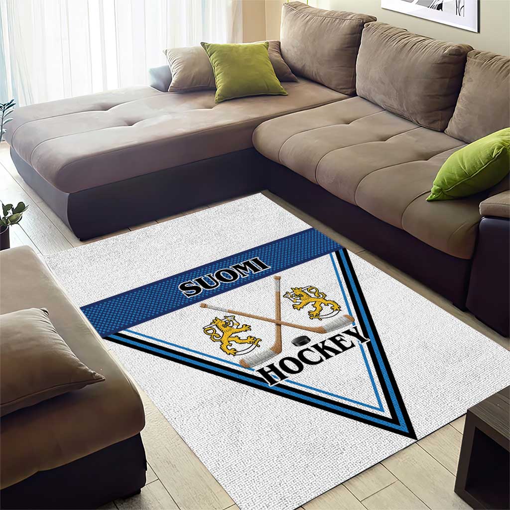 Finland Hockey Area Rug Suomi Lion Ice Pride 2026 White Version