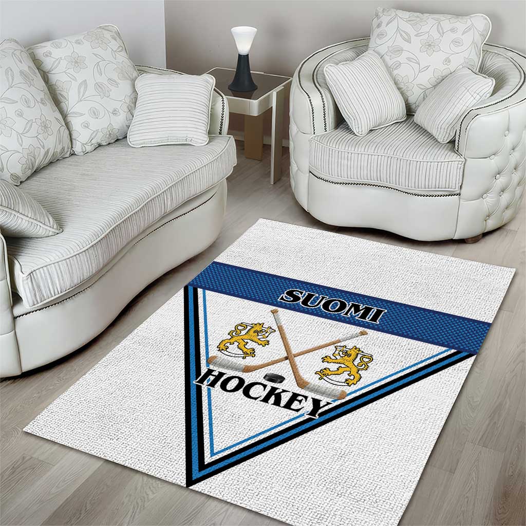 Finland Hockey Area Rug Suomi Lion Ice Pride 2026 White Version