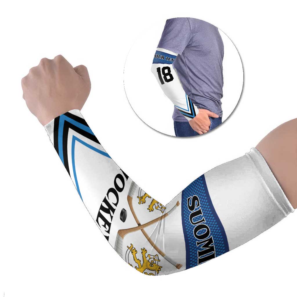 Finland Hockey Custom Arm Sleeves Suomi Lion Ice Pride 2026 White Version