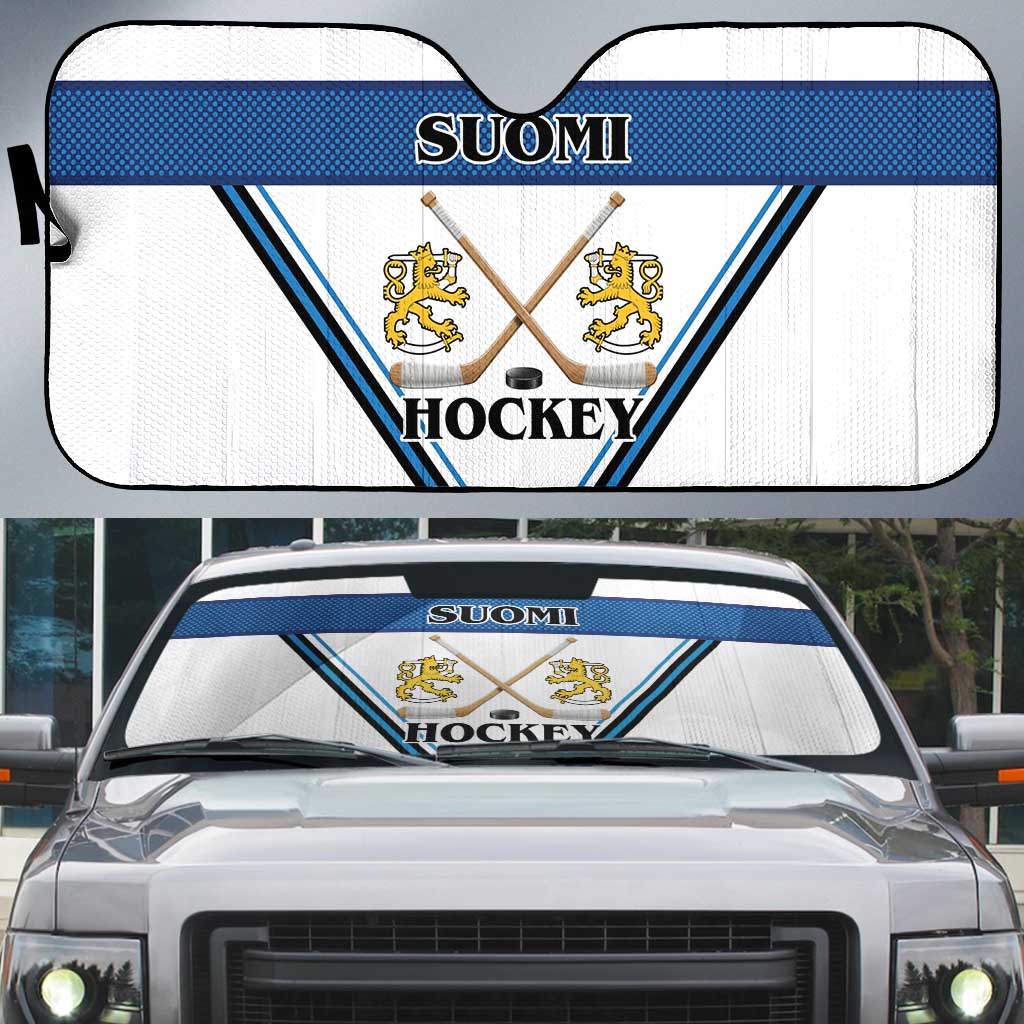 Finland Hockey Auto Sun Shade Suomi Lion Ice Pride 2026 White Version