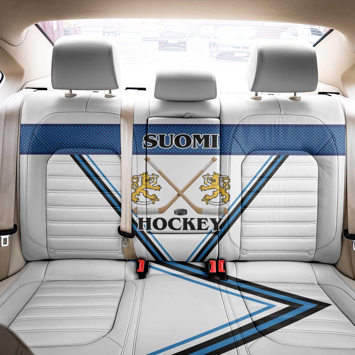 Finland Hockey Back Car Seat Cover Suomi Lion Ice Pride 2026 White Version