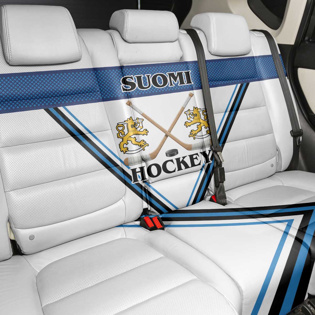 Finland Hockey Back Car Seat Cover Suomi Lion Ice Pride 2026 White Version