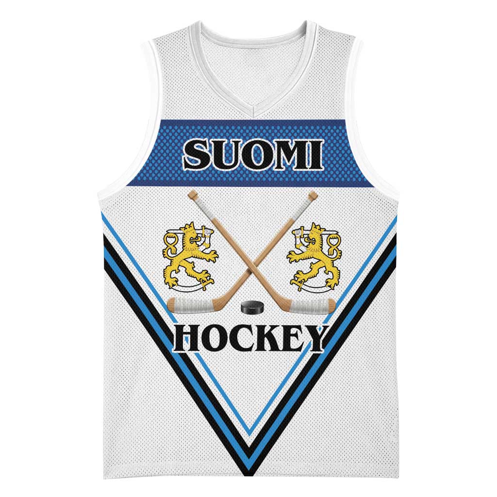 Finland Hockey Custom Basketball Jersey Suomi Lion Ice Pride 2026 White Version
