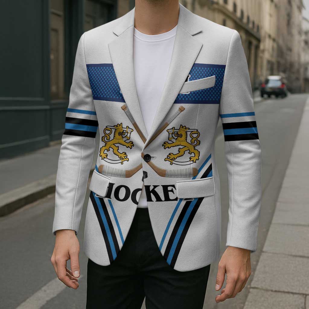 Finland Hockey Custom Blazer Suomi Lion Ice Pride 2026 White Version
