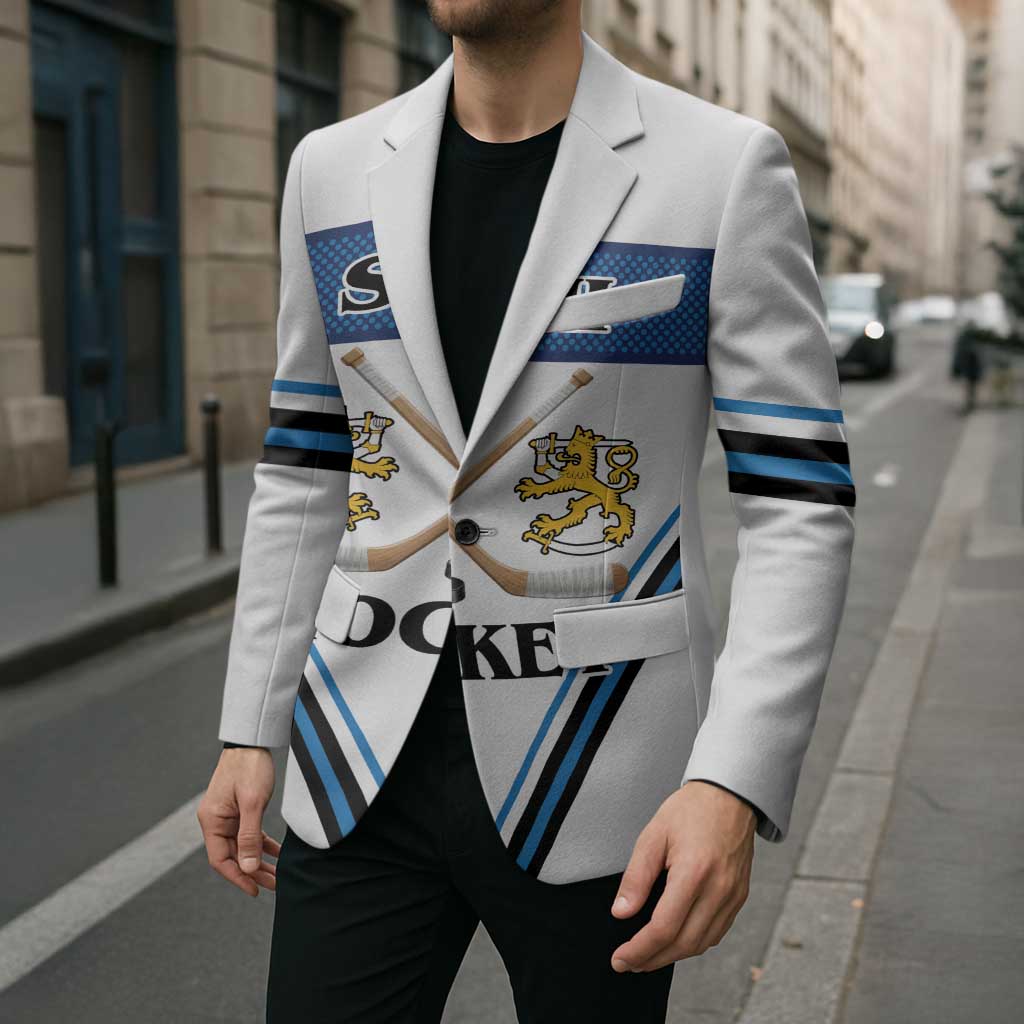 Finland Hockey Custom Blazer Suomi Lion Ice Pride 2026 White Version