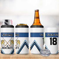 Finland Hockey Custom 4 in 1 Can Cooler Tumbler Suomi Lion Ice Pride 2026 White Version