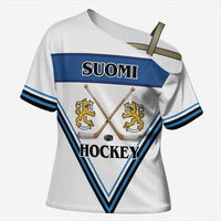 Finland Hockey Custom Cross Shoulder Shirt Suomi Lion Ice Pride 2026 White Version