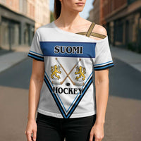 Finland Hockey Custom Cross Shoulder Shirt Suomi Lion Ice Pride 2026 White Version