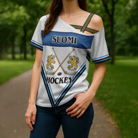 Finland Hockey Custom Cross Shoulder Shirt Suomi Lion Ice Pride 2026 White Version