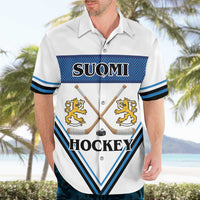 Finland Hockey Custom Hawaiian Shirt Suomi Lion Ice Pride 2026 White Version