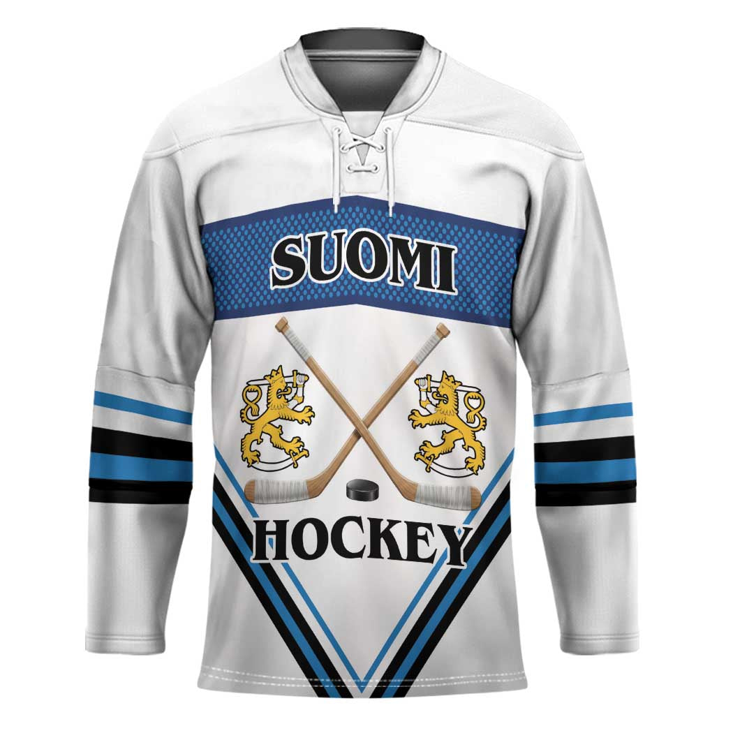 Finland Hockey Custom Hockey Jersey Suomi Lion Ice Pride 2026 White Version