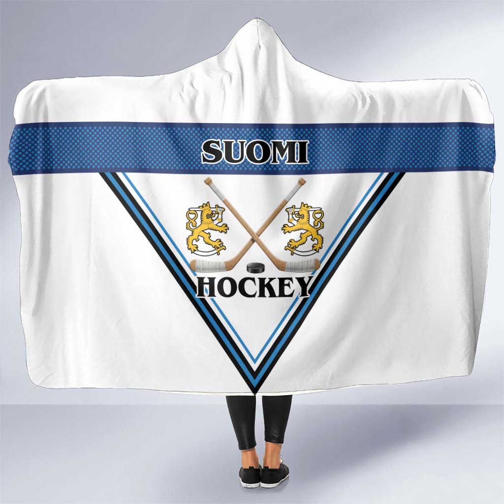 Finland Hockey Hooded Blanket Suomi Lion Ice Pride 2026 White Version