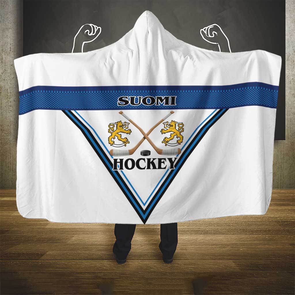 Finland Hockey Hooded Blanket Suomi Lion Ice Pride 2026 White Version