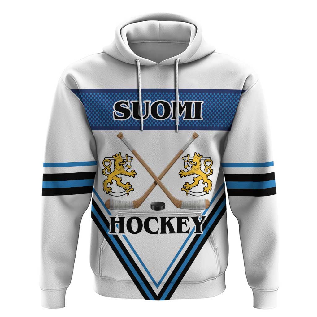 Finland Hockey Custom Hoodie Suomi Lion Ice Pride 2026 White Version