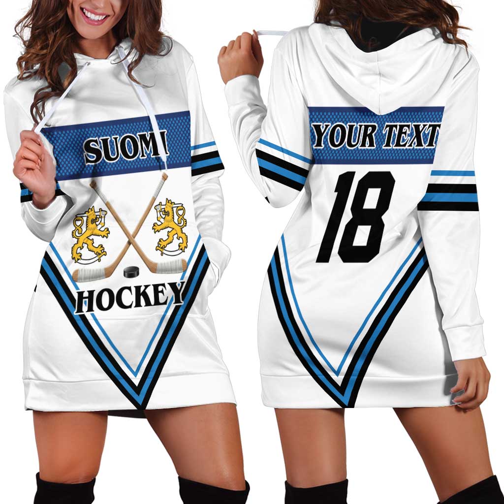 Finland Hockey Custom Hoodie Dress Suomi Lion Ice Pride 2026 White Version