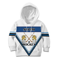 Finland Hockey Custom Kid Hoodie Suomi Lion Ice Pride 2026 White Version
