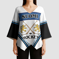 Finland Hockey Custom Kimono Sleeve Blouse Suomi Lion Ice Pride 2026 White Version