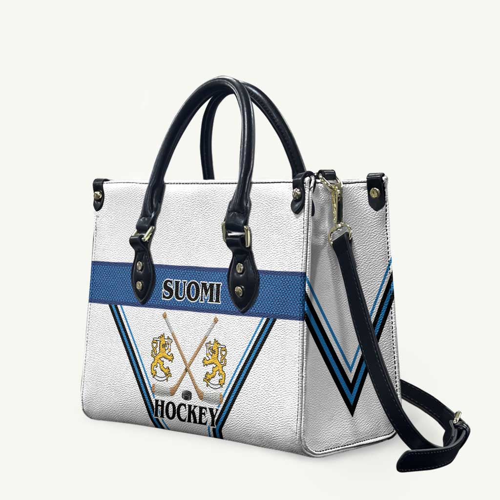 Finland Hockey Leather Bag Suomi Lion Ice Pride 2026 White Version
