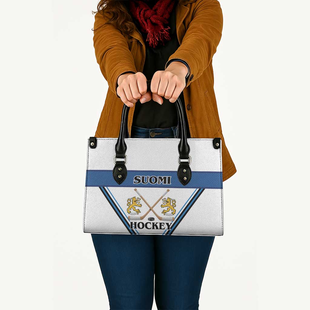 Finland Hockey Leather Bag Suomi Lion Ice Pride 2026 White Version