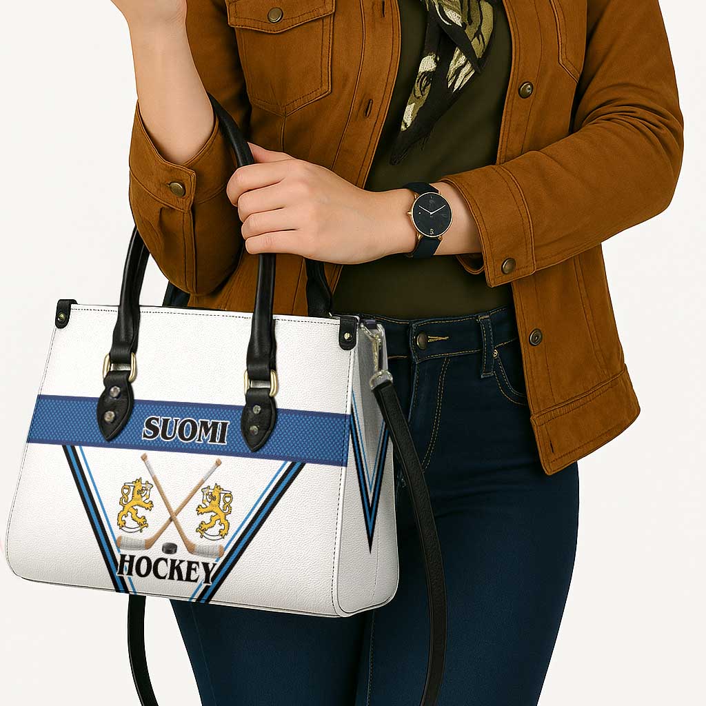 Finland Hockey Leather Bag Suomi Lion Ice Pride 2026 White Version