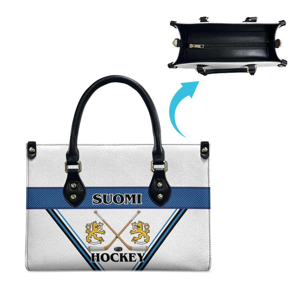 Finland Hockey Leather Bag Suomi Lion Ice Pride 2026 White Version