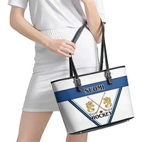 Finland Hockey Leather Tote Bag Suomi Lion Ice Pride 2026 White Version