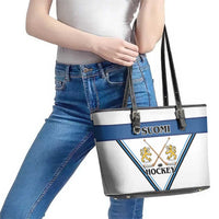 Finland Hockey Leather Tote Bag Suomi Lion Ice Pride 2026 White Version