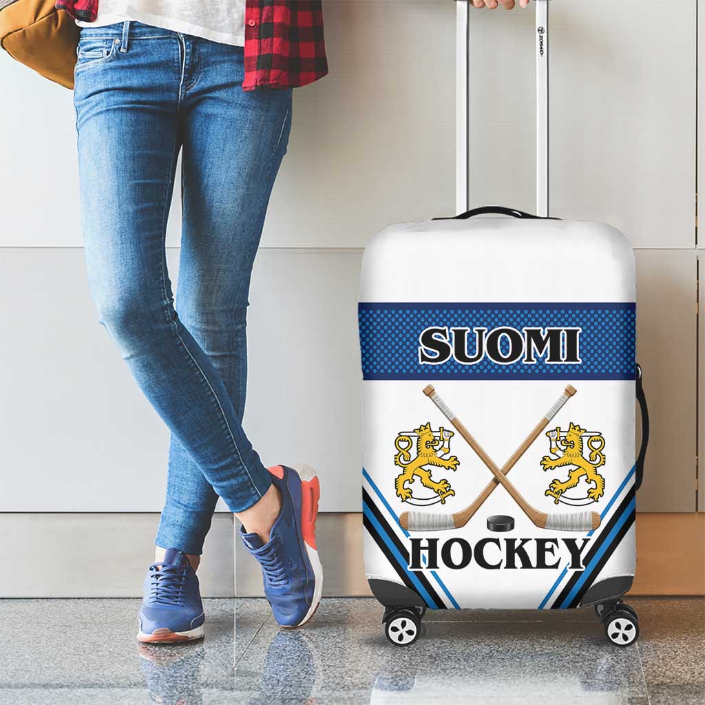 Finland Hockey Luggage Cover Suomi Lion Ice Pride 2026 White Version