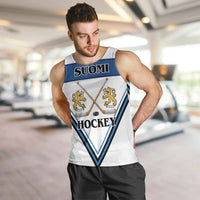 Finland Hockey Custom Men Tank Top Suomi Lion Ice Pride 2026 White Version