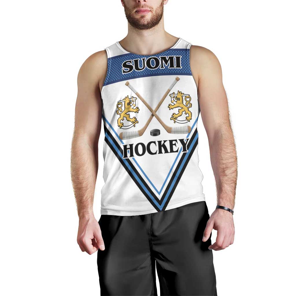 Finland Hockey Custom Men Tank Top Suomi Lion Ice Pride 2026 White Version