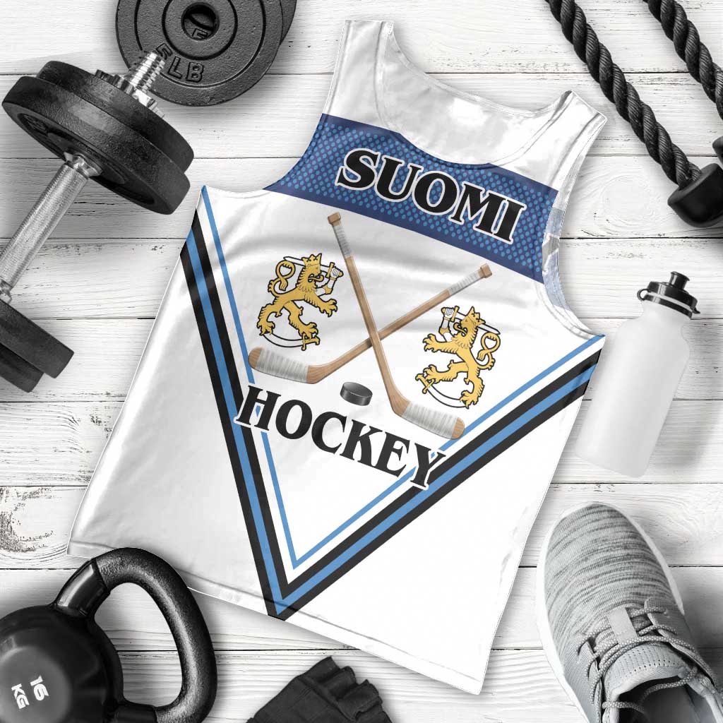 Finland Hockey Custom Men Tank Top Suomi Lion Ice Pride 2026 White Version