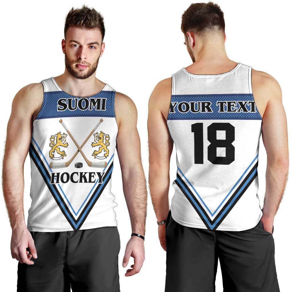 Finland Hockey Custom Men Tank Top Suomi Lion Ice Pride 2026 White Version