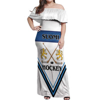 Finland Hockey Custom Off Shoulder Maxi Dress Suomi Lion Ice Pride 2026 White Version