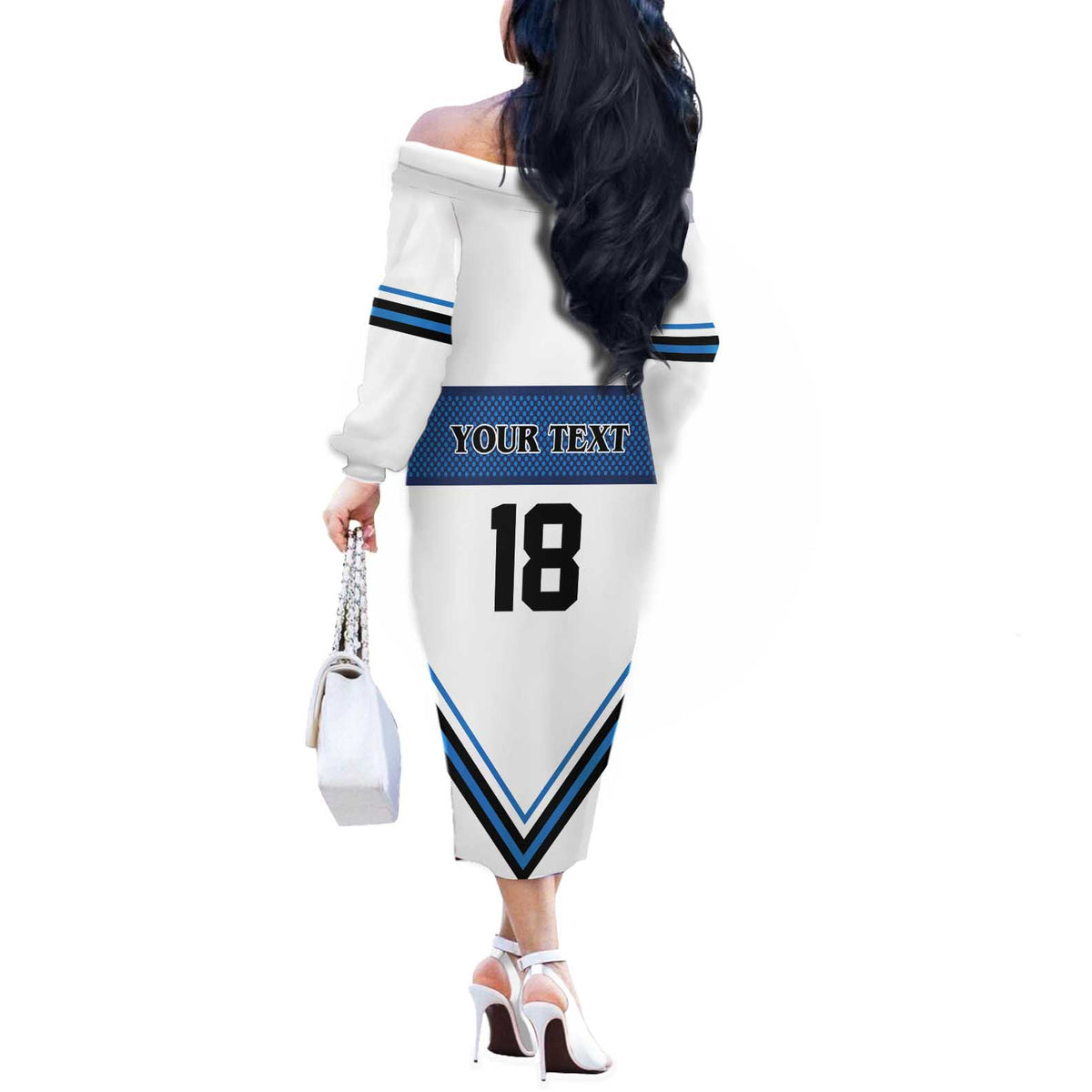 Finland Hockey Custom Off The Shoulder Long Sleeve Dress Suomi Lion Ice Pride 2026 White Version