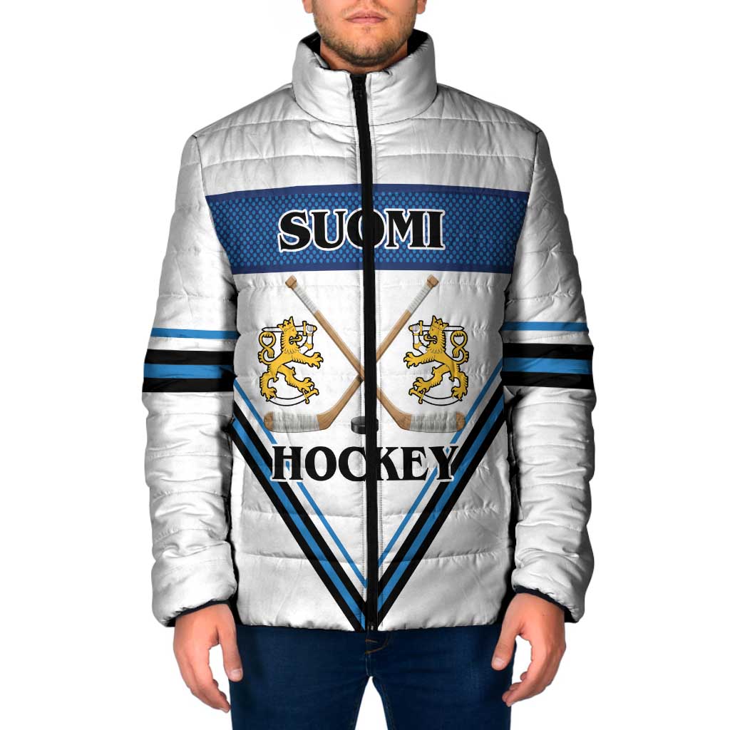Finland Hockey Custom Padded Jacket Suomi Lion Ice Pride 2026 White Version