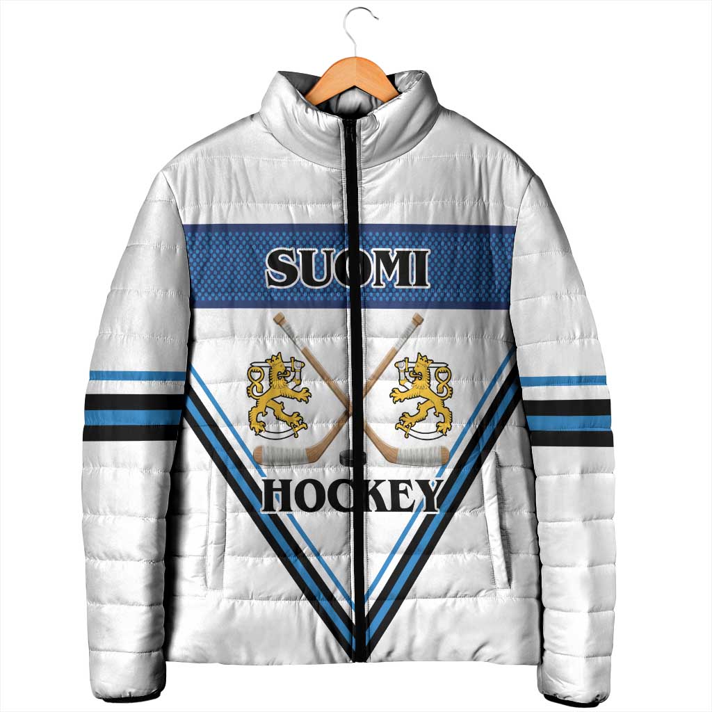 Finland Hockey Custom Padded Jacket Suomi Lion Ice Pride 2026 White Version