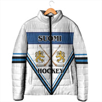 Finland Hockey Custom Padded Jacket Suomi Lion Ice Pride 2026 White Version