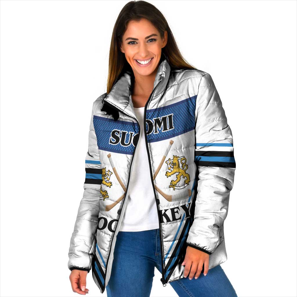 Finland Hockey Custom Padded Jacket Suomi Lion Ice Pride 2026 White Version