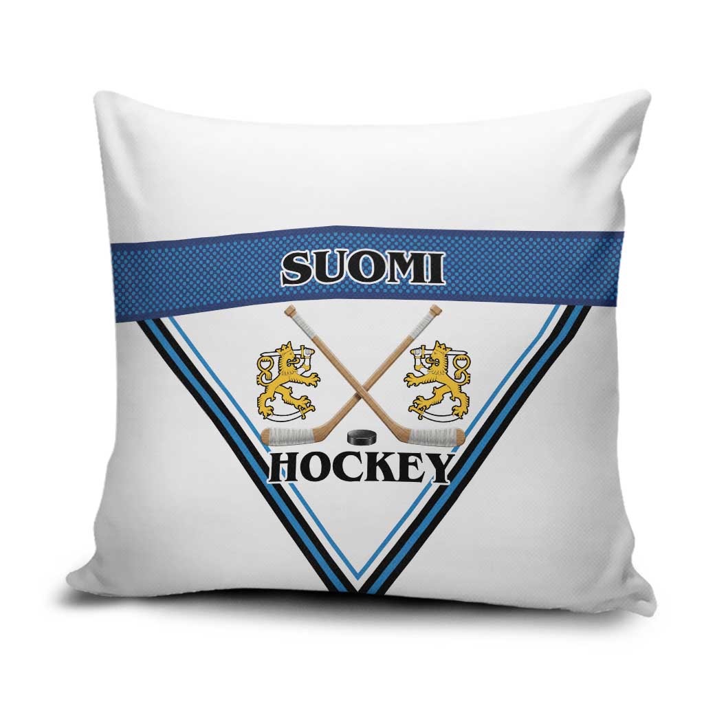 Finland Hockey Pillow Cover Suomi Lion Ice Pride 2026 White Version