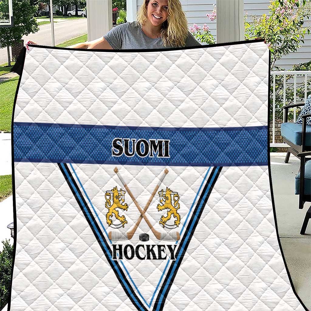 Finland Hockey Quilt Suomi Lion Ice Pride 2026 White Version