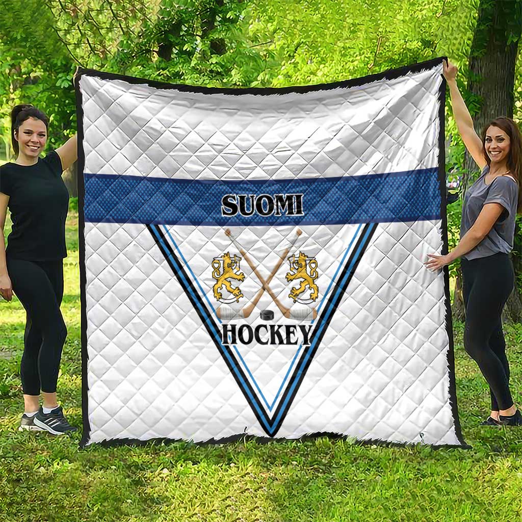 Finland Hockey Quilt Suomi Lion Ice Pride 2026 White Version