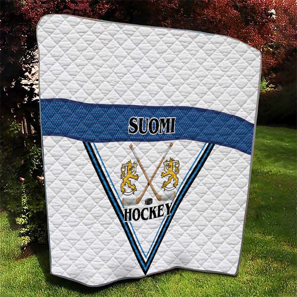 Finland Hockey Quilt Suomi Lion Ice Pride 2026 White Version