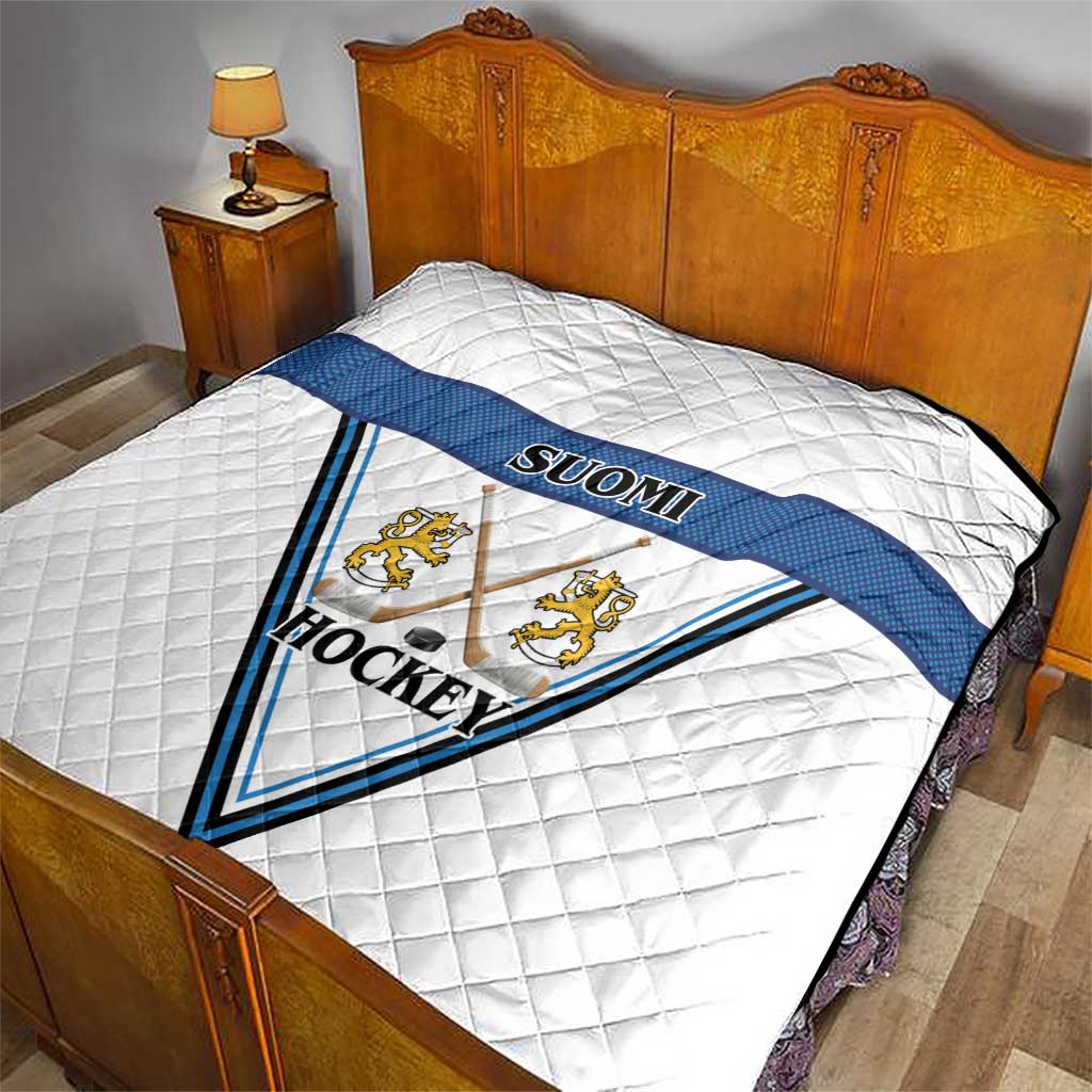 Finland Hockey Quilt Suomi Lion Ice Pride 2026 White Version